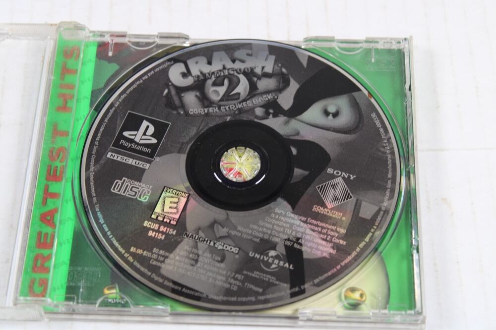 Crash Bandicoot 2: Cortex Strikes Back Greatest Hits (Sony Playstation 1, PS1)